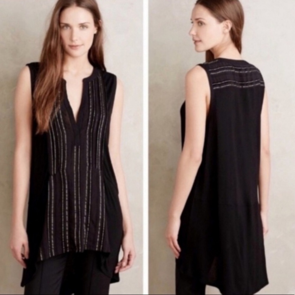 Anthropologie Deletta Shimmer Eve Tunic Top